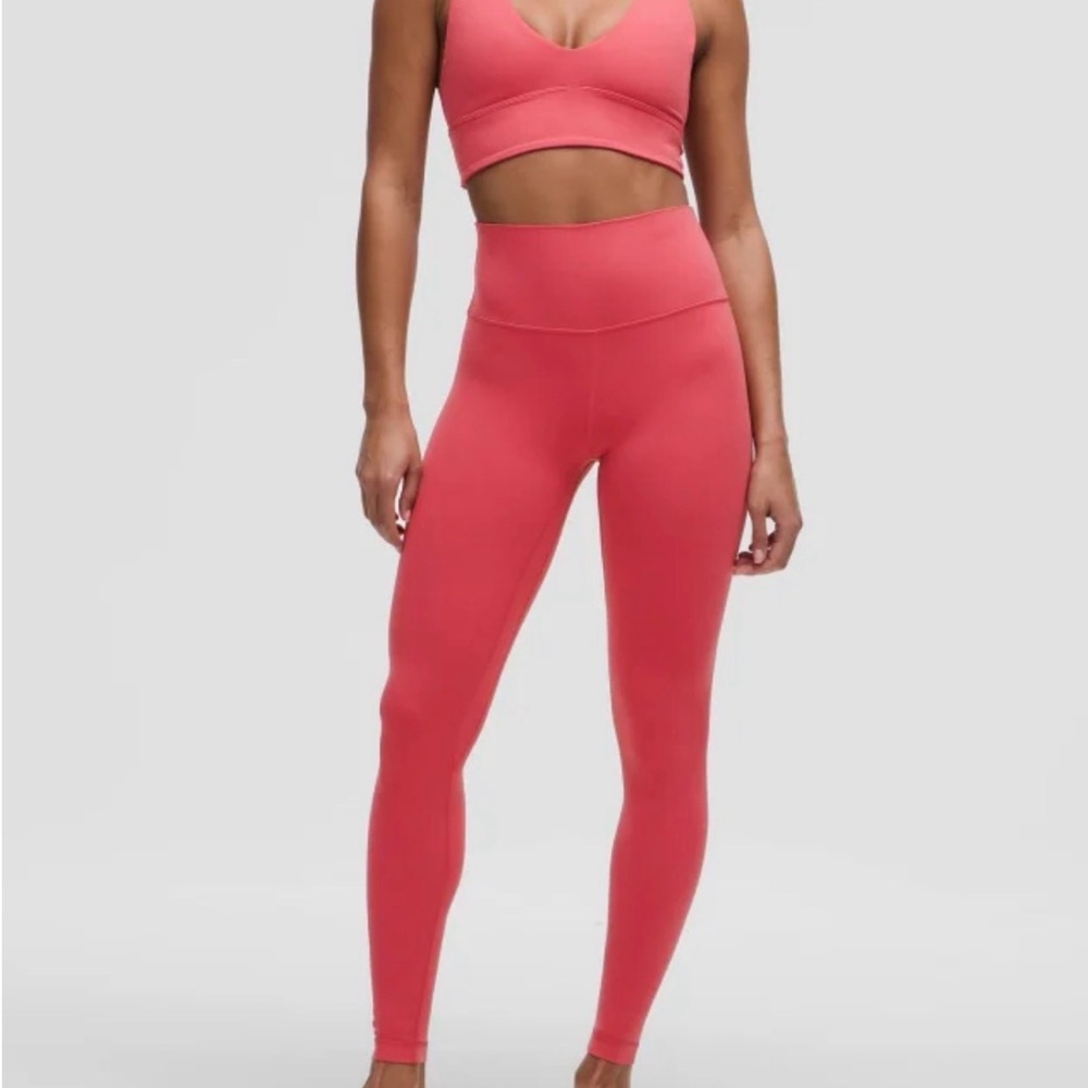 lululemon athletica Coral Red High-Waist Leggings